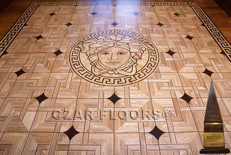 Wood Floor Medallions Herringbone Wood Borders And Parquet