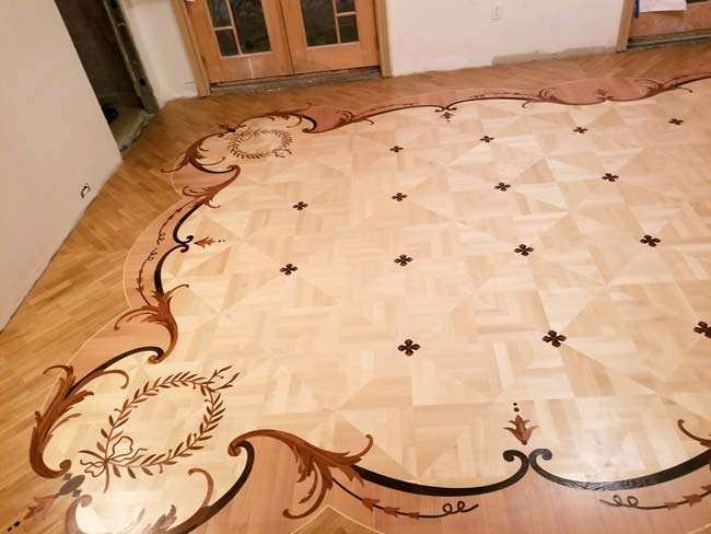 547: Custom wood floor rug