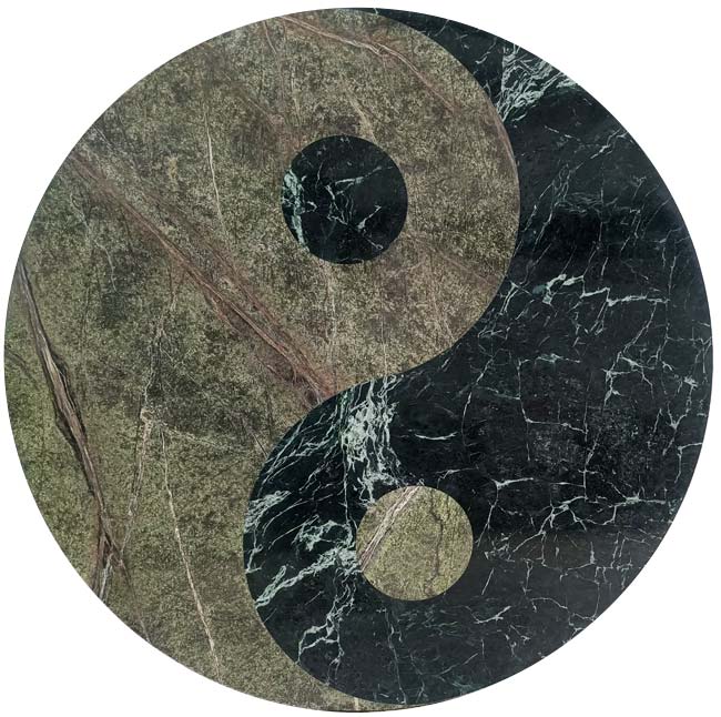 637: Yin-Yan Green marble medallion