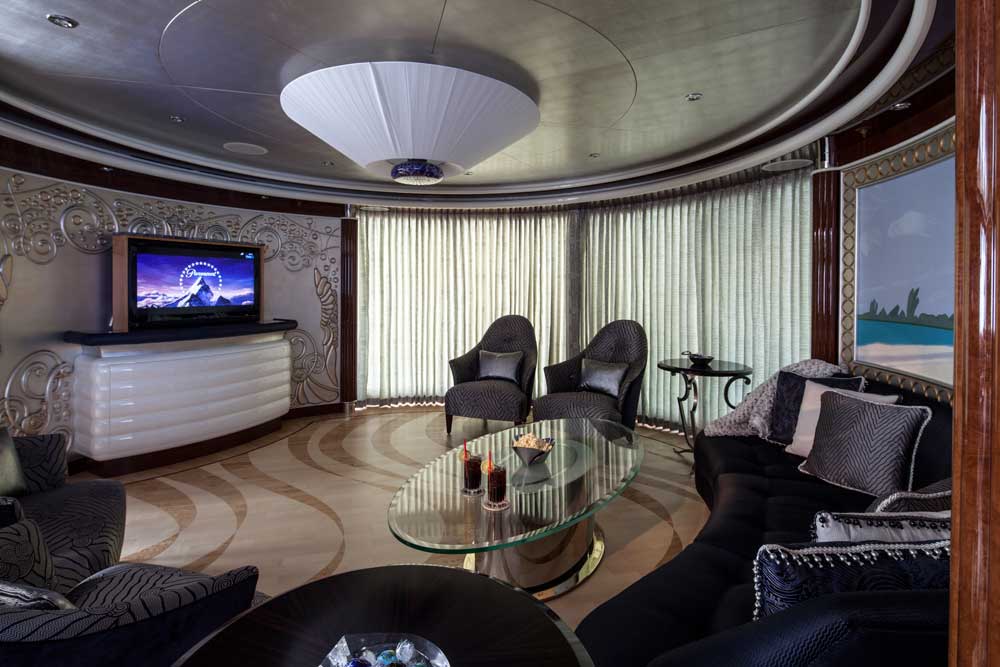 Custom flooring on Yacht lounge 