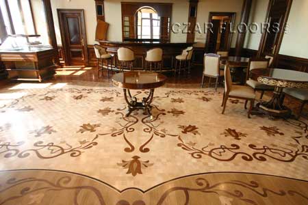 Wood Floor Medallions Herringbone Wood Borders And Parquet