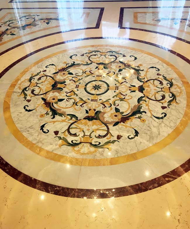 593: Custom medallion as part of larger marble floor