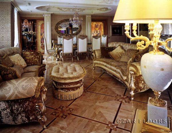 417: Living Room with Karelian Birch parquet