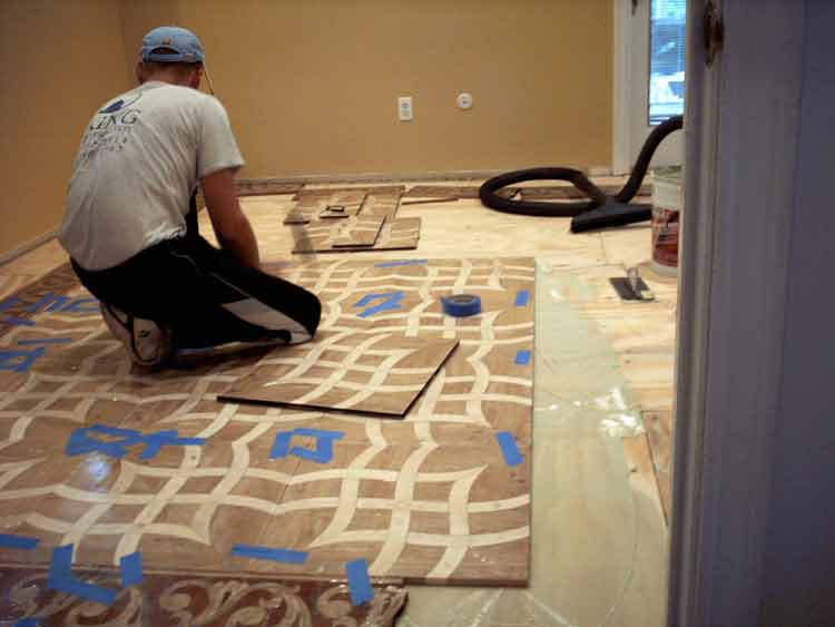 Unfinished parquet flooring tiles