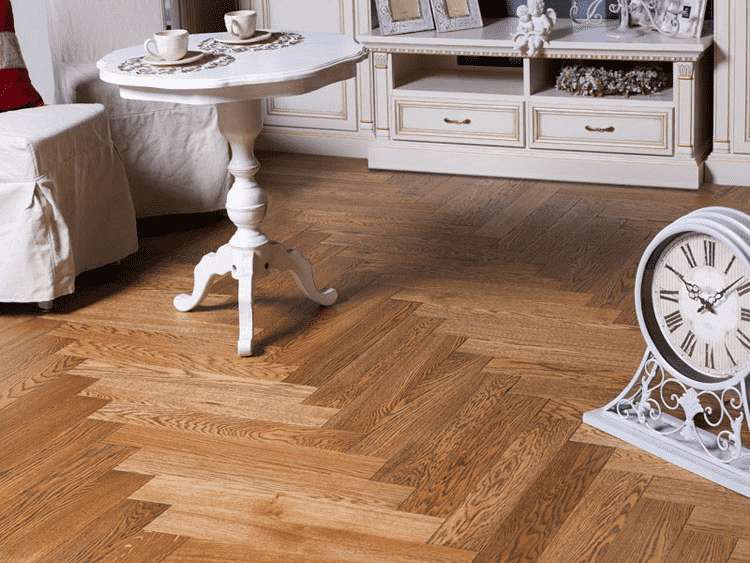 White Oak Herringbone flooring