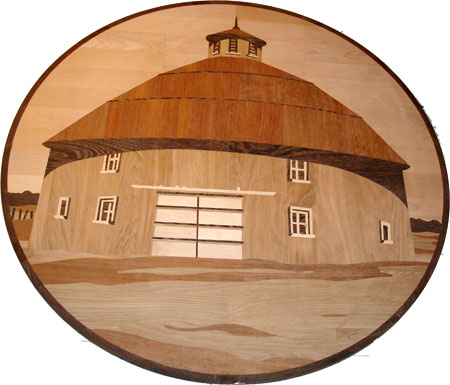 308: Barn, Custom medallion made off the old lithography