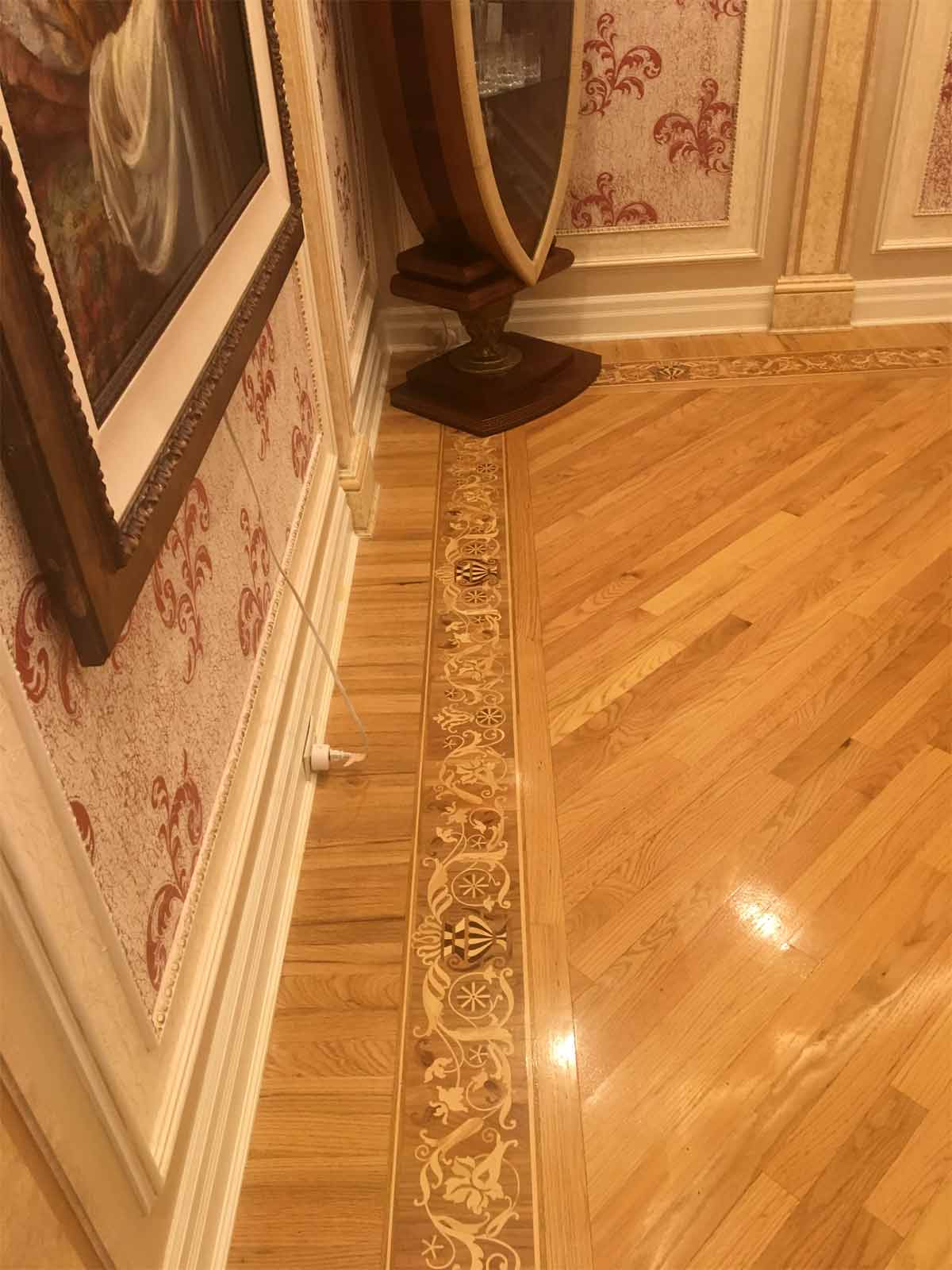 Custom Wood Flooring Border To Match