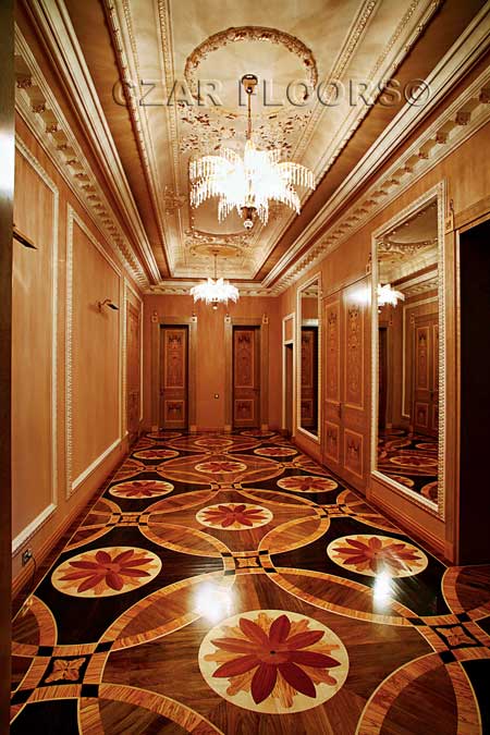 Wood Floor Medallions Herringbone Wood Borders And Parquet