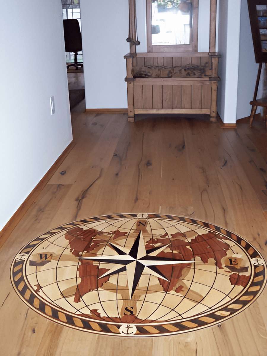 nautical wood floor medallion