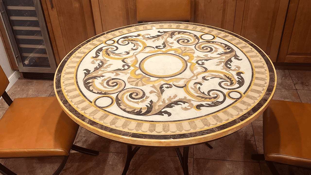 marble inlay tabletop