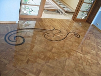 Custom Inlay. Entire room floor was prefabricated as numbered tile panels precisely fit - ID:61