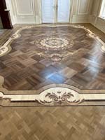ID:654; Walnut parquet with border and medallion
