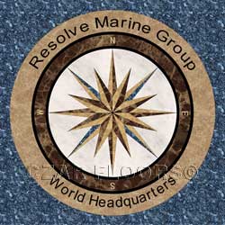 Custom stone waterjet medallion, foor inlay logo