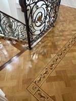 Basketweave parquet in RQ white oak with borders - ID:674