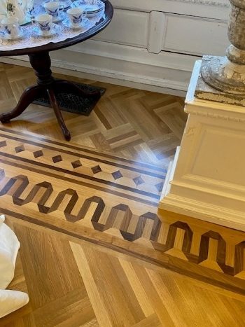 ID:731; Czar Floors created floors for restoration project at Ventfort Hall, a Nonprofit Gilded Age Mansion/Museum circa 1893. 20,000sqft + summer cottage of J.P Morgan sister Sarah Morgan.