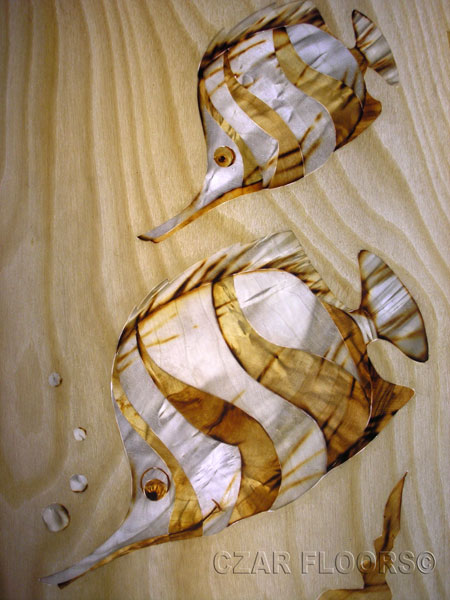 Butterflyfish Marquetry Veneer Inlay