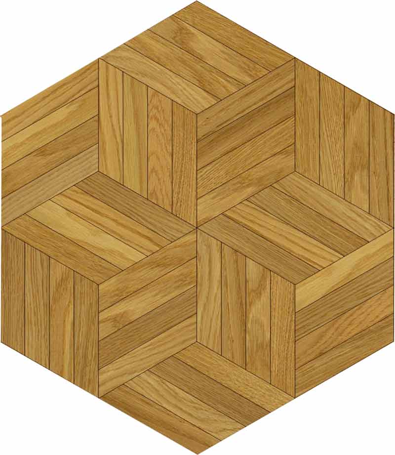 Rhombs Parquet, face-taped, square edge, straight cut, unfinished
