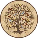 Flooring inlay:  Tree Wood Medallion