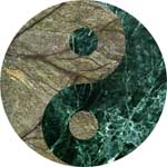 Flooring inlay:  Yin-Yang-Green Stone Medallion