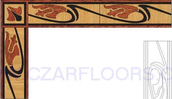 Flooring inlay: B17 Wood Border