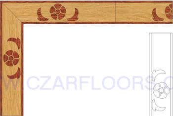Flooring inlay: B7 Wood Border