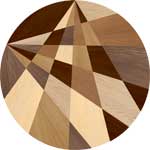 Flooring inlay:  Crazy Diamond Wood Medallion