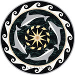Flooring inlay:  Dolphins-II Stone Medallion