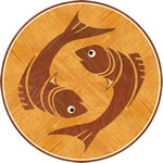 Flooring inlay: Pisces Wood Medallion