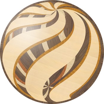 Flooring inlay: Twister Wood Medallion